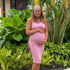 Women's Maternity Dress Ruched Bodycon Pregnancy